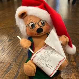 Annalee Christmas Mouse checking a list